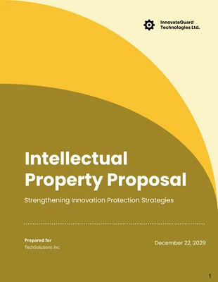 Free  Template: Olive Green and Cream Simple Intellectual Property Legal Proposal
