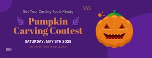 Free  Template: Purple and Orange Pumpkin Carving Contest Banner