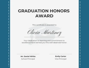 Free  Template: Blue And White Minimalist School Certificate