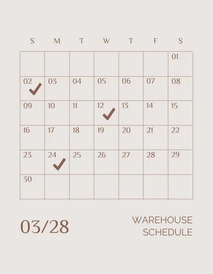 Free  Template: Modèle d'horaire de grille de calendrier brun et mercure