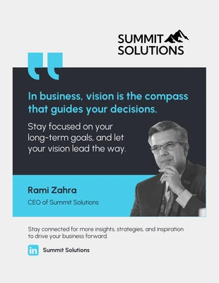 business  Template: Póster de Citas Motivacionales para la Visión Empresarial.