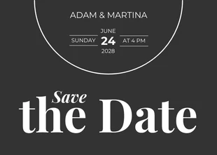 Black and White Simple Save the Date Postcard