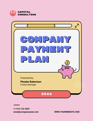 Free  Template: Plan de paiement de l'entreprise d'interface utilisateur colorée pastel
