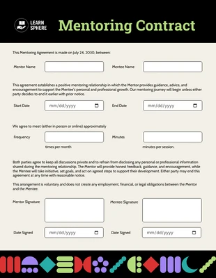 Free interactive Template: Modello di contratto di tutoraggio