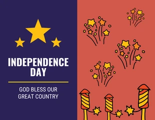 premium  Template: Cartão divertido do Dia da Independência