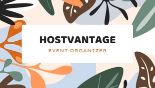 Free  Template: Cartão de visita de folha de organizador de eventos colorido