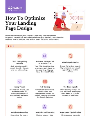 Free  Template: Design de landing page perfeito Modelo de infográfico informativo