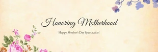 Free  Template: Light Brown Classic Vintage Mothers Day Banner