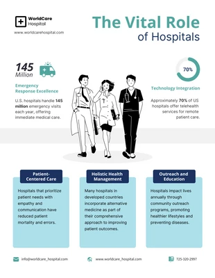 premium  Template: Infografía del papel vital de los hospitales