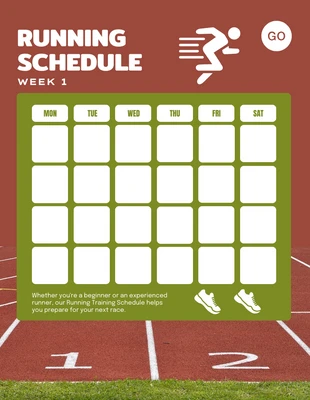 Free  Template: Brown And Green Modern Running Schedule Template