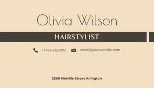 Cream Minimalist Hair Salon Business Card - Pagina 2