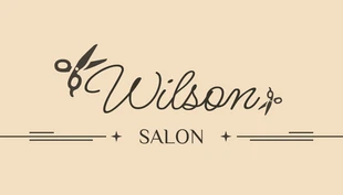 Free  Template: Carte de visite salon de coiffure minimaliste crème