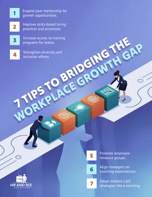 business  Template: Infographie sur la liste des écarts de croissance en milieu de travail de Bridge