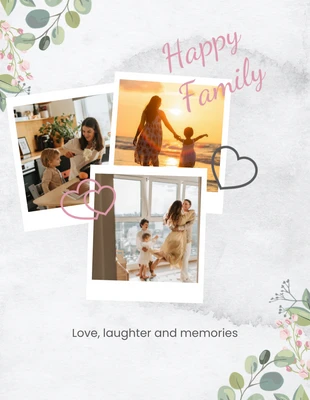 Free  Template: Collage d'amour de photos de famille simples grises