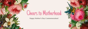 Free  Template: Light Pink Modern Floral Happy Mothers Day Banner