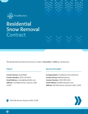 Free  Template: Plantilla de contrato de remoción de nieve residencial