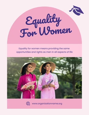 Free  Template: Affiche rose sur les droits des femmes