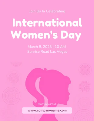 Free  Template: Affiche rose de la Journée internationale de la femme