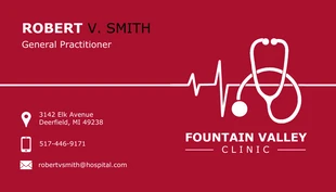 Red Healthcare Business Card