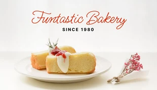 Free  Template: Weiße einfache Foto-Bäckerei-Visitenkarte