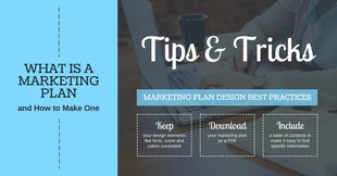business  Template: Blue Marketing Plan Facebook Post