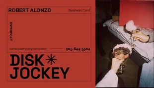 Free  Template: Red Disk Jockey Business Card