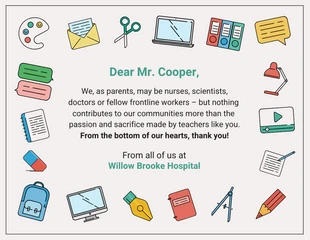 Free  Template: Illustrative Teacher's Day Thank You Card