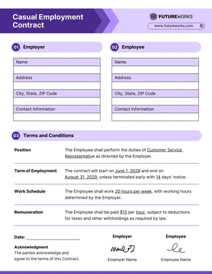 business  Template: Casual Employment Contract Template
