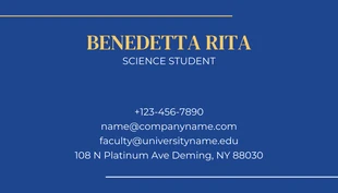 Blue And Yellow Simple Personal Student Business Card - Página 2
