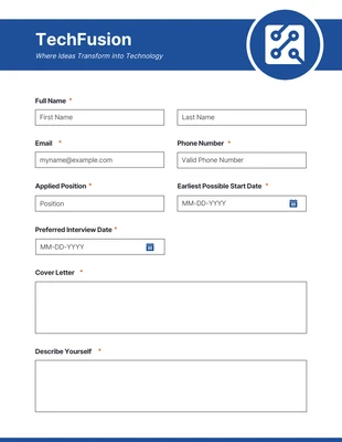 Free  Template: Clean White and Blue Business Form