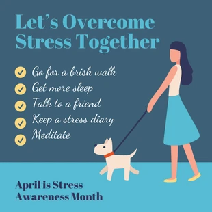 premium  Template: Post su Instagram del Mese della Consapevolezza dello Stress