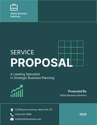 Free  Template: Green Square Modern Service Proposal
