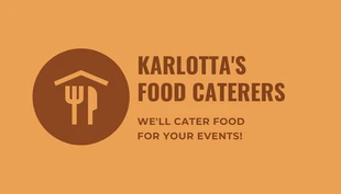 Orange And Brown Simple Food Catering Business Card