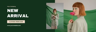Free  Template: صور ملصقة خضراء داكنة لافتة ملابس جديدة