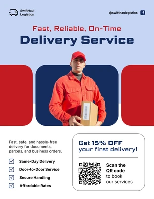 business  Template: Modèle de dépliant pour service de livraison