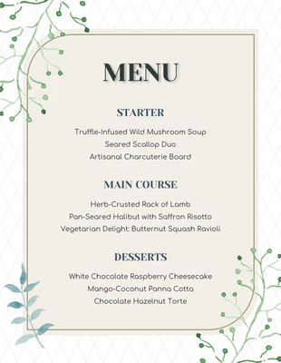 business  Template: White And Yellow Minimalist Floral Wedding Menu