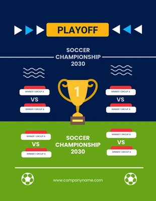 Free  Template: Navy And Green Modern Playful Soccer Championship Schedule Template