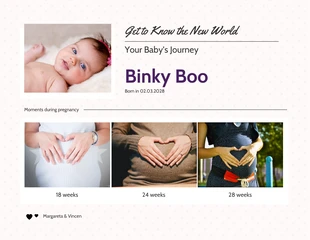 Free  Template: Collage de viaje de bebé nacido beige