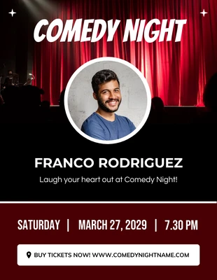 Free  Template: Free Comedy Night Flyer Template