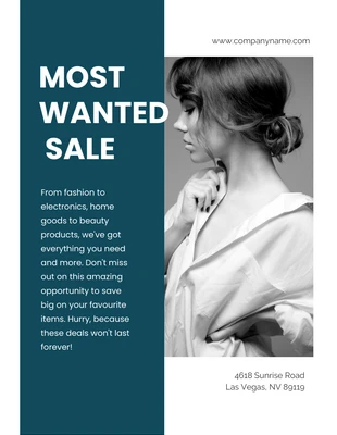 Free  Template: Blue Most Wanted Sale Poster