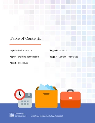 business  Template: Inhaltsverzeichnis des Handbuchs zur Personalpolitik
