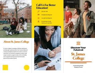 Free  Template: Simple Yellow Orange College Brochure