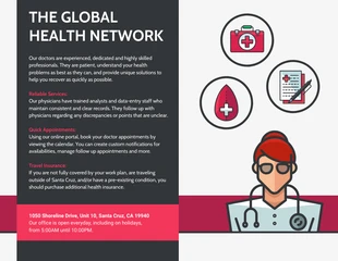 Free  Template: Folheto vermelho de negócios de saúde médica