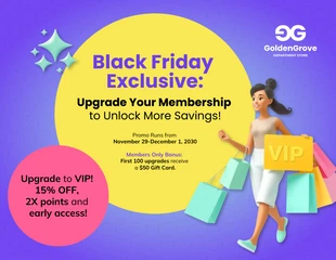 Free  Template: Treue-Upgrade-Aktion – Black Friday-Flyer