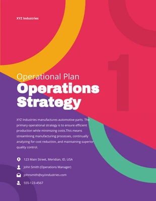 Free  Template: Colorful Shape Simple Operational Plan