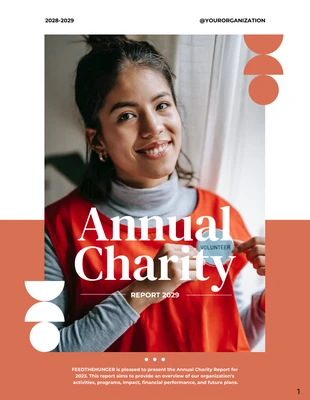 Free  Template: Orange and White Charity Annual Report