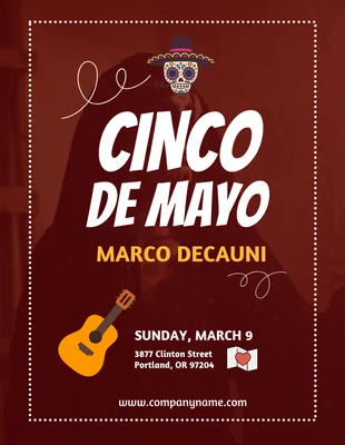 Free  Template: Poster chocolat Cinco De Mayo musique concert Template