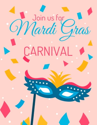 premium  Template: Postagem no Pinterest sobre o Carnaval de Mardi Gras