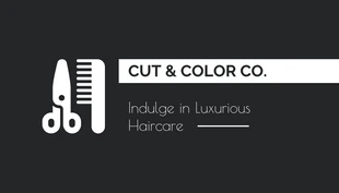 Free  Template: Curt & Color Co Cartão de Visita Moderno e Minimalista para Cabeleireiro
