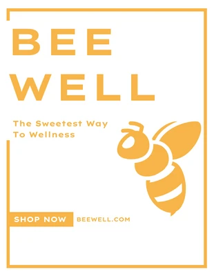 Free  Template: Orange Poster Honey Bee Product Template